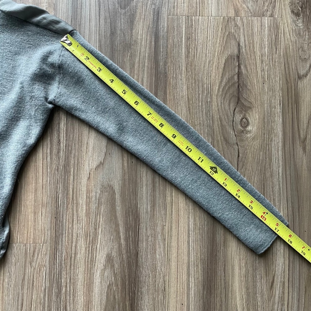 All Saints Merino Wool Mixed Media Asymmetrical Cowl Neck Sweater Grey Small - Picture 7 of 16